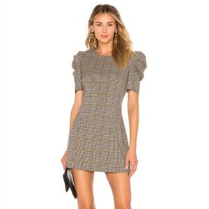 Amanda Uprichard Puff Sleeve Mini Dress in Westwick Plaid Size XS Size P